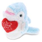 DolliBu I LOVE YOU Dolphin Soft Plush Hand Puppet Stuffed Animal with Heart 13″