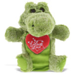 DolliBu I LOVE YOU Alligator Soft Plush Hand Puppet Animal with Heart – 9″