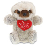 DolliBu I LOVE YOU Sloth Super Soft Plush Hand Puppet Animal with Heart – 9.5″