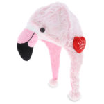 DolliBu I LOVE YOU Super Soft Plush Flamingo Hat, Valentine Romantic Gift – 16″