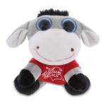 DolliBu I LOVE YOU Sparkling Big Eye Small Donkey Plush with Red Shirt Gift 6″