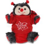 DolliBu I LOVE YOU Super Soft Plush Ladybug Hand Puppet with Red Shirt – 11″