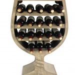 Wine Decor – Modern Wall Mounted Wine Rack Wine Glass Shape – 18 Bottles