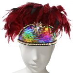 Red Feathers Sequin Head Band – Costume