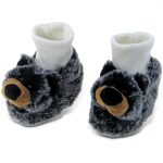Black Bear – Super Soft Plush Baby Shoes
