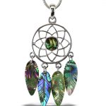 Necklace – Snake Chain 18″ – Natural Paua – Dream Catcher – Aqua79 Jewelry