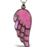 Necklace – Link Chain 18″ – Pink Mop – Wing – Aqua79 Jewelry