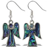 Earrings – Dangle Post – Fish Hook – Natural Paua – Angel – Aqua79 Jewelry