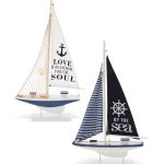 Ocean Blue Sailboats – Set Of 2 – Nautical Decor
