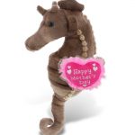 DolliBu Happy Mother’s Day Baby Soft Plush Seahorse Figure – Cute Stuffed Animal with Pink Heart Message for Best Mommy, Grandma, Wife, Daughter – Cute Sea Life Plush Toy Gift – 11.75″ Inches