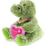 DolliBu Happy Mother’s Day Super Soft Plush Sitting Alligator Figure – Cute Stuffed Animal with Pink Heart Message for Best Mommy, Grandma, Wife, Daughter – Cute Wild Life Plush Toy Gift – 8″ Inches