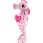 DolliBu Happy Mother’s Day Super Soft Plush Pink Seahorse Doll Figure – Cute Stuffed Animal with Pink Heart Message for Best Mommy, Grandma, Wife, Daughter – Cute Sea Life Plush Toy Gift – 15″ Inches