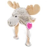 DolliBu Happy Mother’s Day Super Soft Brown Moose Plush Hat – Cute Stuffed Animal with Pink Heart Message for Best Mommy, Grandma, Wife, Daughter – Cute Wild Life Plush Toy Gift – 18″ Inches