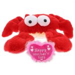 DolliBu Happy Mother’s Day Googly Eyes Soft Plush Red Crab Figure – Cute Stuffed Animal with Pink Heart Message for Best Mommy, Grandma, Wife, Daughter – Cute Sea Life Plush Toy Gift – 14″ Inches