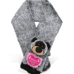 DolliBu Happy Mother’s Day Super Soft Plush Black Bear Stuffed Scarf – Cute Stuffed Animal with Pink Heart Message for Best Mommy, Grandma, Wife, Daughter – Cute Wild Life Plush Toy Gift – 34.5″ Inch