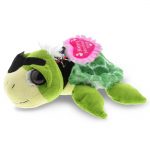 DolliBu Happy Mother’s Day Super Soft Plush Green Pirate Turtle Figure – Cute Stuffed Animal with Pink Heart Message for Best Mommy, Grandma, Wife, Daughter – Cute Sea Life Plush Toy Gift – 9″ Inches