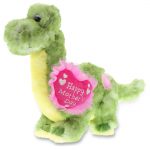 DolliBu Happy Mother’s Day Super Soft Plush Green Dinosaur Doll Figure – Cute Stuffed Animal with Pink Heart Message for Best Mommy, Grandma, Wife, Daughter – Cute Dinosaur Plush Toy Gift – 10″ Inches