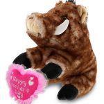 DolliBu Happy Mother’s Day Super Soft Plush Wild Boar Plush Figure – Cute Stuffed Animal with Pink Heart Message for Best Mommy, Grandma, Wife, Daughter – Cute Wild Life Plush Toy Gift – 8″ Inches