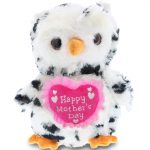 DolliBu Happy Mother’s Day Super Soft Plush White Owl Figure – Cute Stuffed Animal with Pink Heart Message for Best Mommy, Grandma, Wife, Daughter – Cute Wild Life Bird Plush Toy Gift – 8.5″ Inches