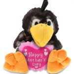 DolliBu Happy Mother’s Day Super Soft Plush Sitting Crow Figure – Cute Stuffed Animal with Pink Heart Message for Best Mommy, Grandma, Wife, Daughter – Cute Wild Life Bird Plush Toy Gift – 9.5″ Inches