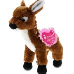 DolliBu Happy Mother’s Day Super Soft Standing Deer Plush Figure – Cute Stuffed Animal with Pink Heart Message for Best Mommy, Grandma, Wife, Daughter – Cute Wild Life Plush Toy Gift – 12.5″ Inches