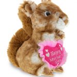 DolliBu Happy Mother’s Day Super Soft Plush Squirrel Figure – Cute Stuffed Animal with Pink Heart Message for Best Mommy, Grandma, Wife, Daughter – Cute Wild Life Animal Plush Toy Gift – 8.5″ Inches