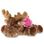 DolliBu Happy Mother’s Day Super Soft Plush Brown Lying Moose Doll- Cute Stuffed Animal with Pink Heart Message for Best Mommy, Grandma, Wife, Daughter – Cute Wild Life Plush Toy Gift – 9.5″ Inches
