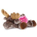 DolliBu Happy Mother’s Day Super Soft Plush Brownish Lying Moose Doll- Cute Stuffed Animal with Pink Heart Message for Best Mommy, Grandma, Wife, Daughter – Cute Wild Life Plush Toy Gift – 9.5″ Inches
