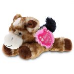 DolliBu Happy Mother’s Day Super Soft Plush Lying Brown Donkey Doll- Cute Stuffed Animal with Pink Heart Message for Best Mommy, Grandma, Wife, Daughter – Cute Farm Life Plush Toy Gift – 9″ Inches
