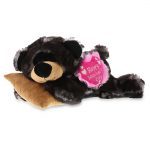 DolliBu Happy Mother’s Day Super Soft Plush Sleeping Black Bear with Pillow – Cute Stuffed Animal with Pink Heart Message for Best Mommy, Grandma, Wife, Daughter – Wild Life Plush Gift – 10.5″ Inch