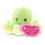 DolliBu Happy Mother’s Day Super Soft Plush Green Octopus Doll Figure – Cute Stuffed Animal with Pink Heart Message for Best Mommy, Grandma, Wife, Daughter – Cute Sea Life Plush Toy Gift – 7″ Inches