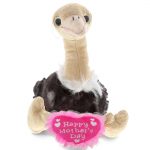 DolliBu Happy Mother’s Day Super Soft Plush Ostrich Doll Figure – Cute Stuffed Animal with Pink Heart Message for Best Mommy, Grandma, Wife, Daughter – Cute Wild Life Bird Plush Toy Gift – 10.5″ Inch