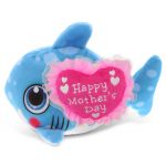 DolliBu Happy Mother’s Day Blue Shark Plush Buddies – Cute Stuffed Animal Present With Pink Heart Message for Best Mommy, Grandma, Wife, Daughter – Cute Sea Life Plush Toy Gift – 5.5″ Inch