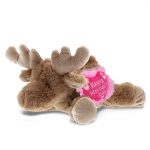DolliBu Happy Mother’s Day Super Soft Lying Cute Moose Plush Figure – Cute Stuffed Animal with Pink Heart Message for Best Mommy, Grandma, Wife, Daughter – Cute Wild Life Plush Toy Gift – 8″ Inches