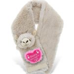 DolliBu Happy Mother’s Day Super Soft Plush Llama Stuffed Scarf – Cute Stuffed Animal with Pink Heart Message for Best Mommy, Grandma, Wife, Daughter – Cute Wild Life Plush Toy Gift – 34″ Inches