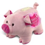 DolliBu Happy Mother’s Day Super Soft Pig Plush Bank – Cute Stuffed Animal with Pink Heart Message for Best Mommy, Grandma, Wife, Daughter – Cute Farm Life Plush Accessory Toy Gift – 9″ Inches