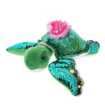 DolliBu Happy Mother’s Day Space Sequin Plush Green Sea Turtle Figure – Cute Stuffed Animal with Pink Heart Message for Best Mommy, Grandma, Wife, Daughter – Cute Sea Life Plush Toy Gift – 13″ Inches