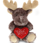 I Love You Valentines – Brownish Sitting Moose – Super Soft Plush