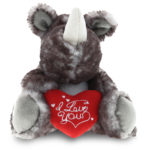 I Love You Valentines – Sitting Brown Rhino – Super Soft Plush