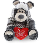 I Love You Valentines – Black Bear – Super Soft Plush With Clothes