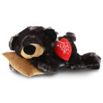 I Love You Valentines – Sleeping Black Bear With Pillow – Super Soft Plush