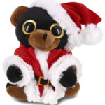 Small Black Bear – Santa Sparkle Eyes Plush