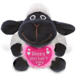 Black Nose Sheep With Mother’S Day Heart Plush – 6″ Plush