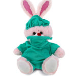 Rose Gold Bunny With Doctor Dress Up Set – Sparkling Plush