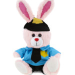 Rose Gold Bunny With Police Dress Up Set – Sparkling Plush