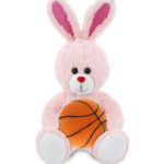 Rose Gold Bunny With Basketball Plush – Sparkling Plush