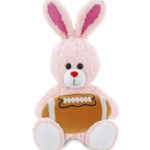 Rose Gold Bunny With Football Plush – Sparkling Plush