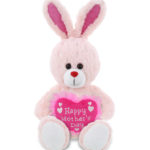 Rose Gold Bunny With Mother’S Day Heart Plush – Sparkling Plush