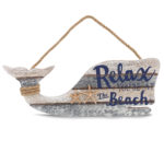 Silver Sea Whale Wall Hanging Relax Sign – Nautical