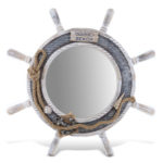 Silver Sea Ship Wheel Mirror – Nautical